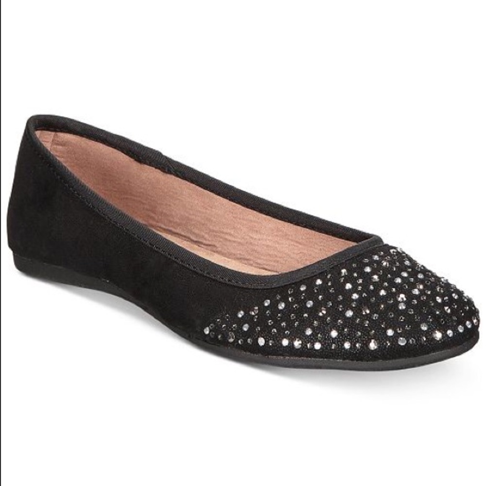 Style & Co. Angelynn Flats Black Rhinestone